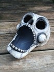 Vintage 1940s Halloween Skull Candy Container Large Handpainted Paper Mache Rare