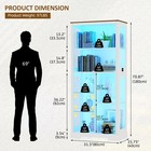 Large Display Case With Glass Doors  7-tier Curio Cabinet With 3 Color Lights