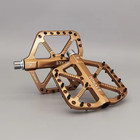 Cnc Aluminum Mtb Bike Pedals Brown 3 Bearings Flat Pedals Road Mountain Bicycle