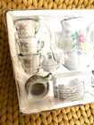 Vintage 1960 s Child s 17 Piece Porcelain Tea Set Red Roses W 24kt Gold Japan