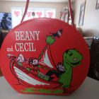 Rare Vintage 1961 Red Beany And Cecil Round Zipper Purse Style Lunch Box Nice 