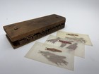 Vintage Antique Primitive Wooden Tobacco 10 Cigar Mold Press   Un-used Labels