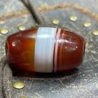 Natural Banded Red Old Agate Ancient Tibetan Dzi Beads Amulet 33  18mm  3325