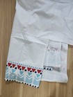 Land Of Nod Crib Skirt White Blue Red Geometric Cotton Nwot