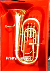 Euphonium 4 Valve Pure Brass Metal In Golden Polish cushion Case   Free Shipping