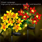 Solar Flower Light Outdoor Artificial Azalea Lights Waterproof Garden Yard Decor