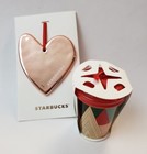 Starbucks Christmas Tree Ornaments Modern Trees Cup rose Gold Heart Holiday 2017