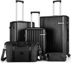 3 5 Piece Luggage Set Abs pc Hardshell Carry On Suitcase W  Spinner Wheels  Tsa 