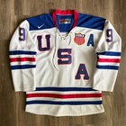 Vintage Nike Team Usa Olympic Hockey Jersey Zach Parise Men s Size 50 Xl Rare