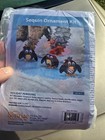Rare  Herrschners Sunrise Holiday Penguins Sequin Bead Xmas Ornament Kit Make 3