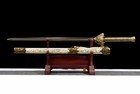 Chinese Kungfu High Carbon Steel Saber Jian Dragon Battle Ready Sword Full Tang