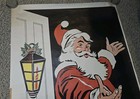 Vintage 60s Large Santa Claus Christmas Poster Store Display lerner corwin young