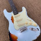 1962 Stratocaster Heavy St Electric Guitar Relic Sonic Blue Brazilianmasterbuilt