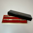Vintage Sheaffer Gold Tone Ballpoint Pen Mechanical Pencil Set Boxed Usa
