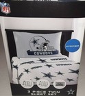 Nfl Dallas Cowboys 3 Piece Twin Sheet Set Monument Design Team Colors   New