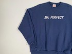 Vintage 90s  mr  Perfect  Embroidered Navy V-notch Sweatshirt   Size Xl