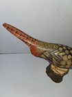 Vintage Hartland Traditions Hand Carved Wood Pheasant Folk Art Bird Signed Kent 