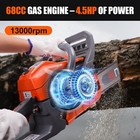 68cc Gasoline Chainsaw Powered Wood Cutting Engine Gas Chain Saw With 22 24  Bar