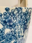 Vintage Ceramic Planter Blue White Floral Rustic Pottery 10   
