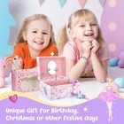 Girls  Musical Jewelry Box Organizer With Jewelry Set - Pink Purple Spinning    