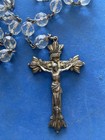 Gorgeous Vintage Sterling Crystal Rosary Bead 2    Crucifix Sacred Heart Excellent