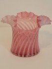 Fenton Cranberry Swirl Spiral Optic Ruffled Top Hat Vase - 1948-54   4-1 2 
