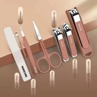 Manicure   Pedicure Set Nail Clippers Ear Cleaner Cuticle Grooming Kit Case New