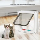 4 Way Pet Door Cat Puppy Dog Magnetic Lock Lockable Safe Flap Door Frame Abs