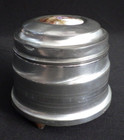 Vintage Metal Powder Puff-music Box-lid With Painted Lovers