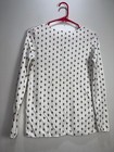 Diamonds Blouse Womens Large Long Sleeve White Vneck Ladie Casual Designer Top L