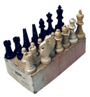 Vintage W c  Horn Bro    Co  Chessmen One Set No  A2 Complete With Original Box