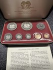 1975 Papua New Guinea Official Proof Set W 2 Silver Crowns And Coa In Case