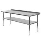 Stainless Steel 72  X 30  Nsf Commercial Kitchen Work Prep Table With Backsplash