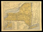 Ca1939 New York Map Railroad Depot Towns Nyc Rr Historic Original Atlas Map