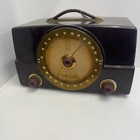 Vintage 1950s Zenith Bakelite Am fm Tube Radio Powers On