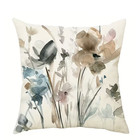 Beautiful 2 Pc Set  Watercolor Floral Botanical Pillow Covers 18 x18  Home Decor