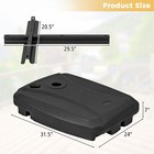 Patio Cantilever Offset Umbrella Base Stand Heavy Duty Cross Base Wheels Outdoor