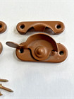 2 Vintage Window Sash Locks W Keepers   Screws Light Brown Color
