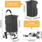 Heavy Duty 3 In 1 Shopping Cart  Foldable Hand Truck With 6 Wheels  110 Lbs Groc