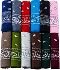 Paisley Bandannas - Assorted Color Bandanas - Bulk Bandana 12 Pack - 22 X 22
