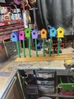 Colorful Wooden Bird House Flower Garden Decorations