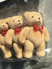 Miniature Flocked Teddy Bear Lot Of 4 Dollhouse 2  Bears Darice Craft Designers