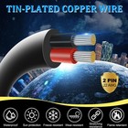 Dekievale 22 Gauge 2 Conductor Electrical Wire  32 8ft Black Stranded Low Vol   