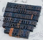 A-z Alphabet 1 42  Letterpress Wooden Printing Blocks Wood Type Vintage Printer 