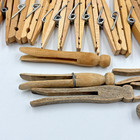 Vintage Lot Of 80  Large 4  Wooden Split Clothespins Craft Laundry Farmhouse
