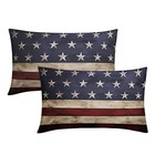 Independence Day American Flag Throw Pillow Covers 12x20 Inehes Stripes Star