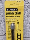 Vintage Nos Stanley Yankee Push Drill 03-043 With 8 Bits On Card Usa - New