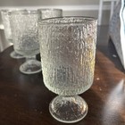 Vintage Midcentury Stemmed Ice Glass Goblets Water Beer Wine Glasses Set Of 4