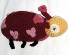 Handmade Knit Crochet Heart Ladybug Plush Stuffed Animal A Kids Toy Insect Doll 