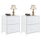 Set Of 2 Nightstands With 2 Fabric Drawers End Table Bedside Table For Bedroom
